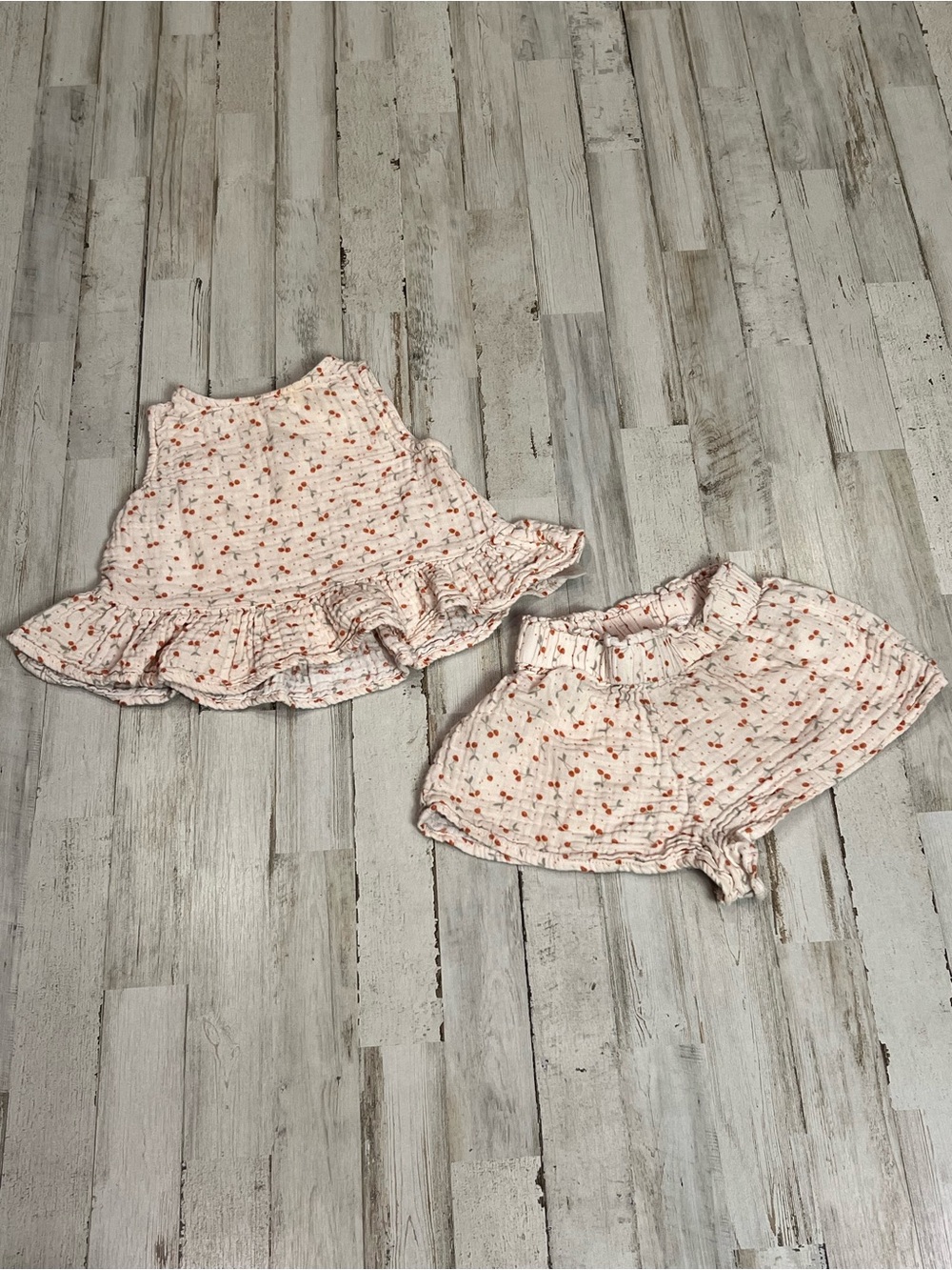 Rylee + Cru Girls Ruffle Peplum Top & Shorts Set 2-3Y Floral Print